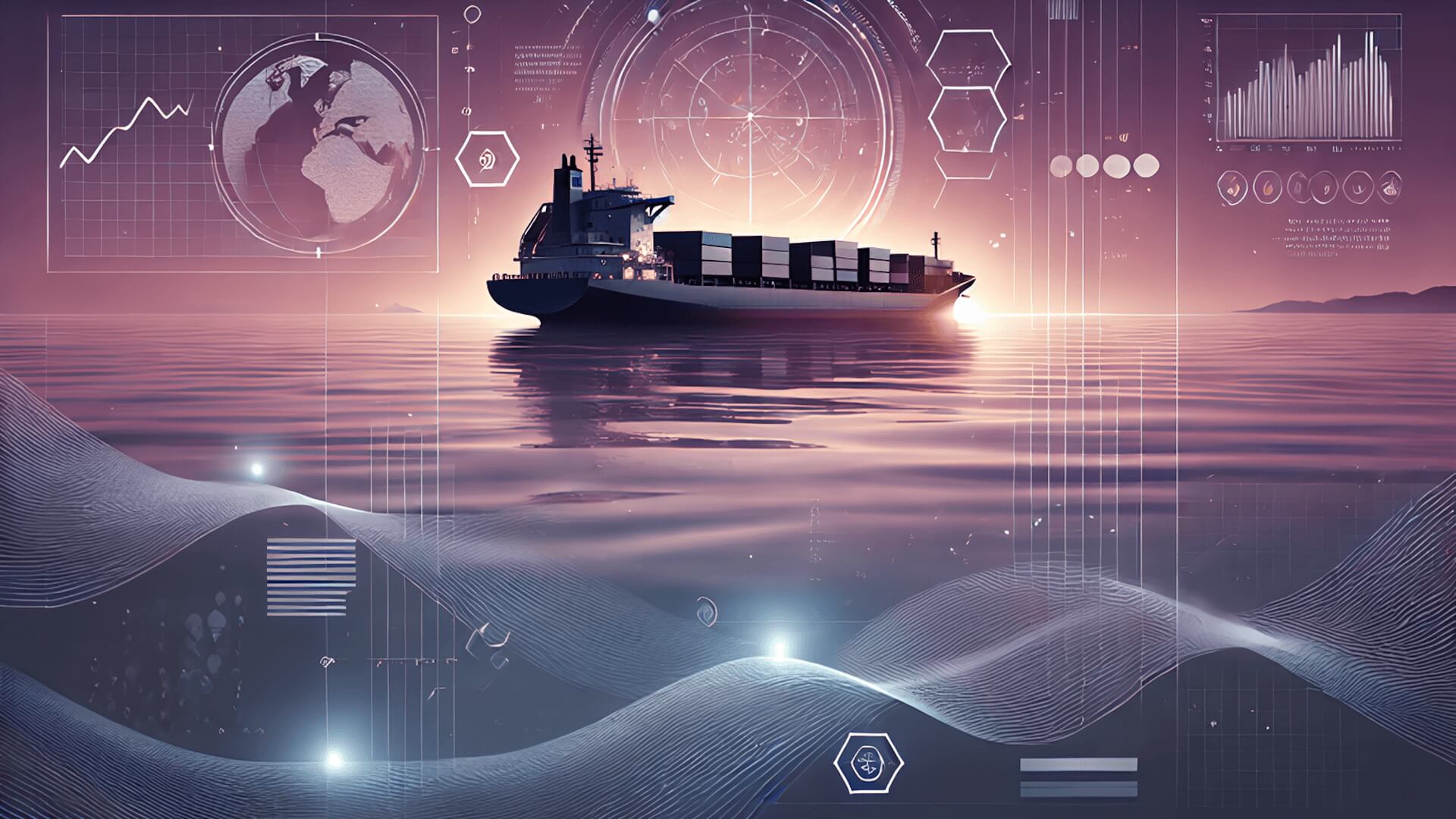 Container vessel at sea